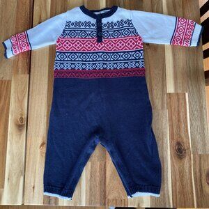 Kitestrings Baby Fair Isle Knit Jumpsuit, 3-6mo